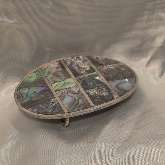 Vintage abalone belt buckle - Picture 3 of 6